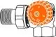 Thermostat-Ventilunterteil in Winkeleck-Form, mit sichtbarem regulierbarem Drehmechanismus zur Temperatureinstellung von IMI Hydronic Engineering.